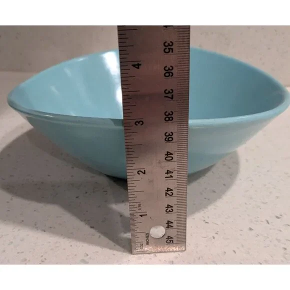 Metlox Vernon Ware Oval Serving Bowl 9 inches Aqua Blue Heavenly Days Collection - Picture 5 of 10